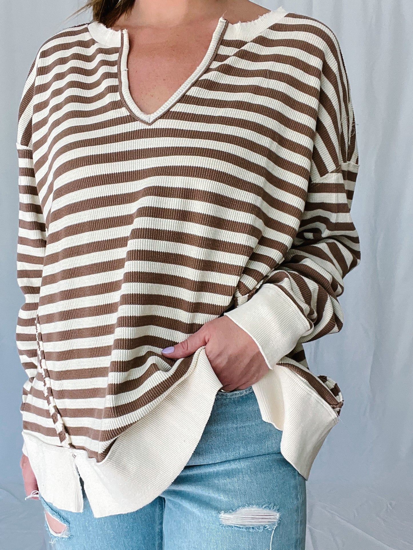 Chill Out Striped Sweatshirt