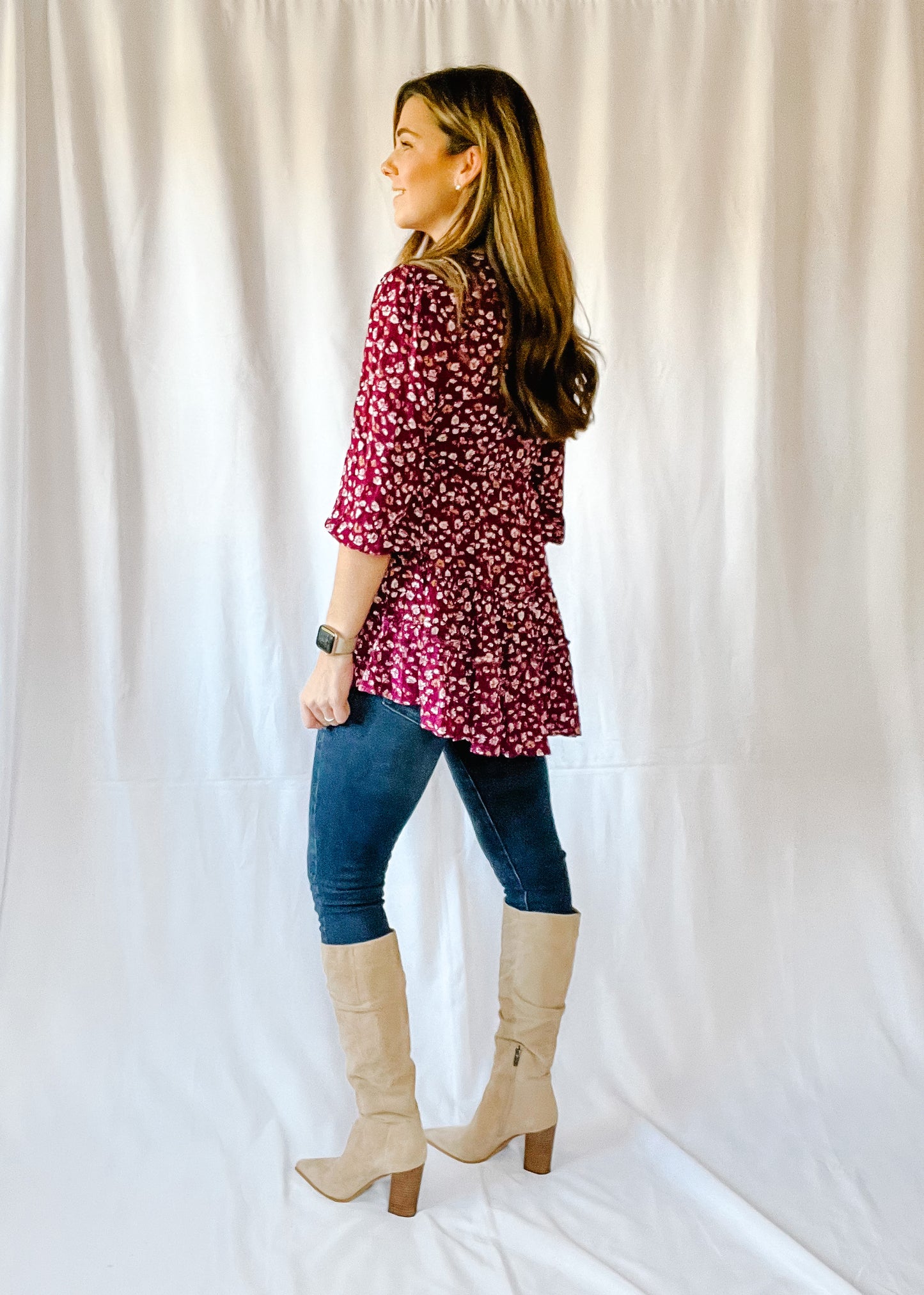 Florals for Fall Tiered Blouse