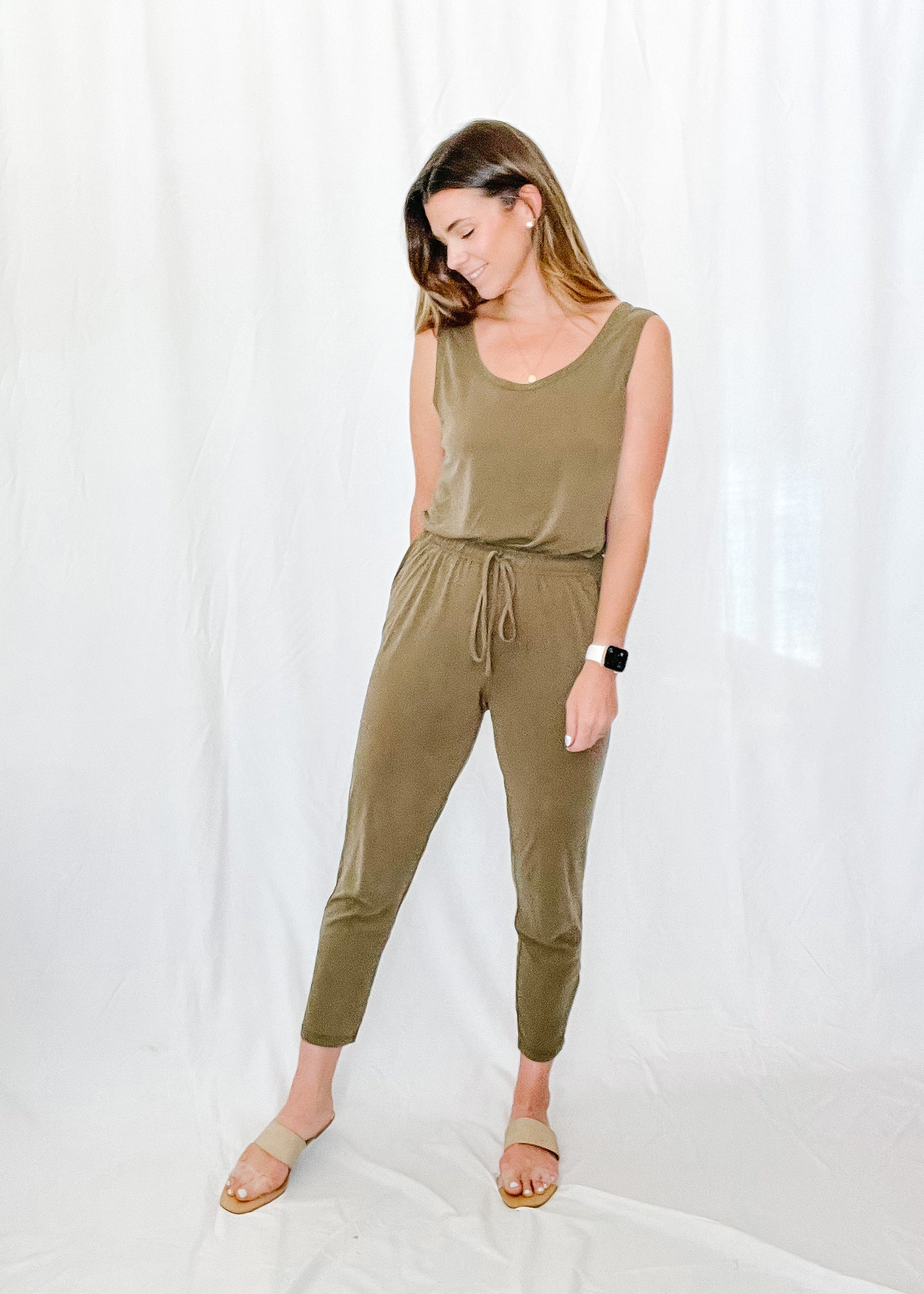 Ready or Not Olive Jumpsuit