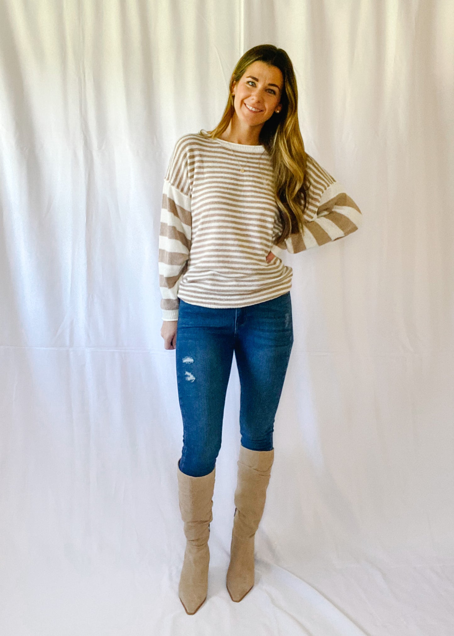 On Demand Striped Pullover Sweater