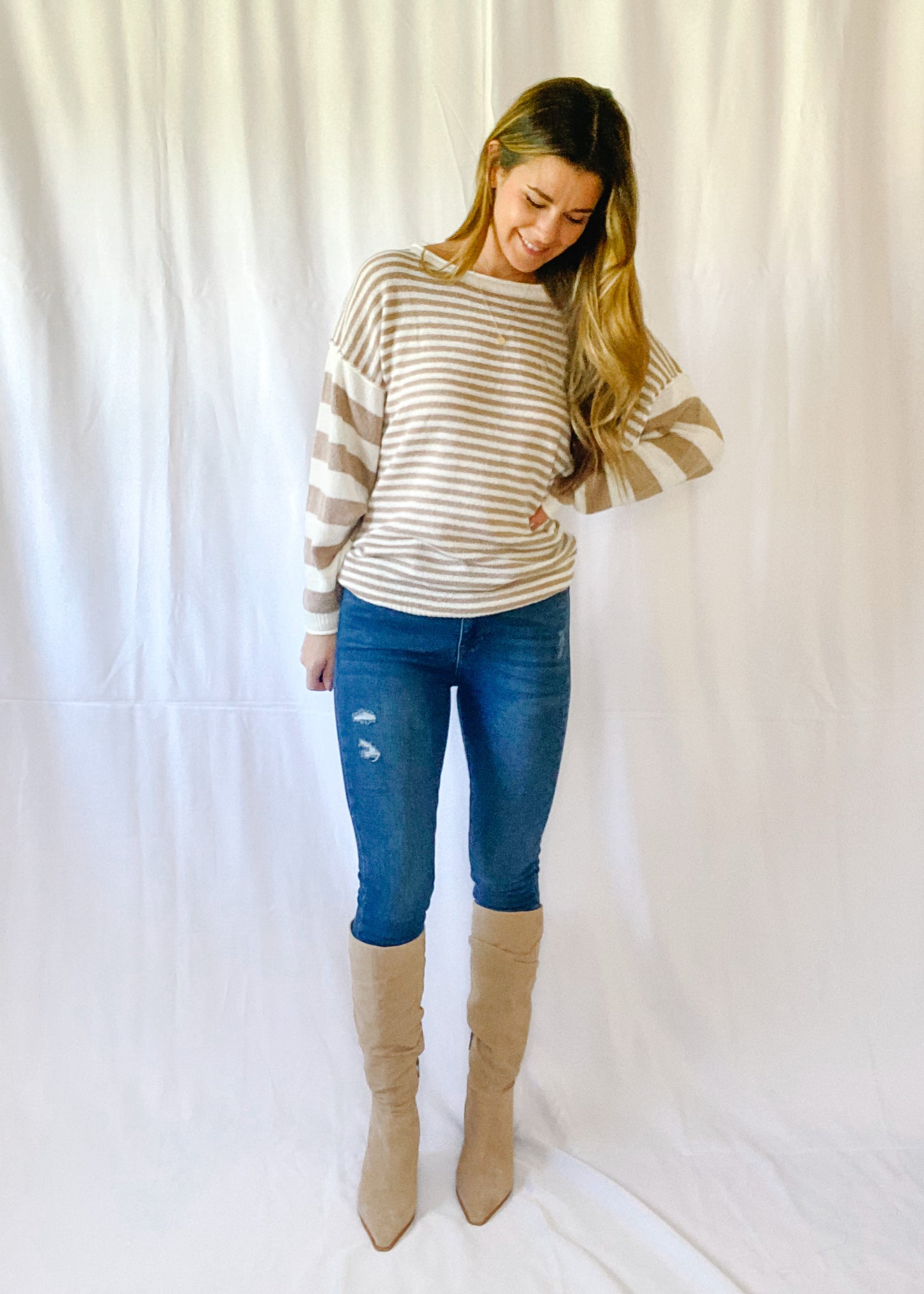 On Demand Striped Pullover Sweater