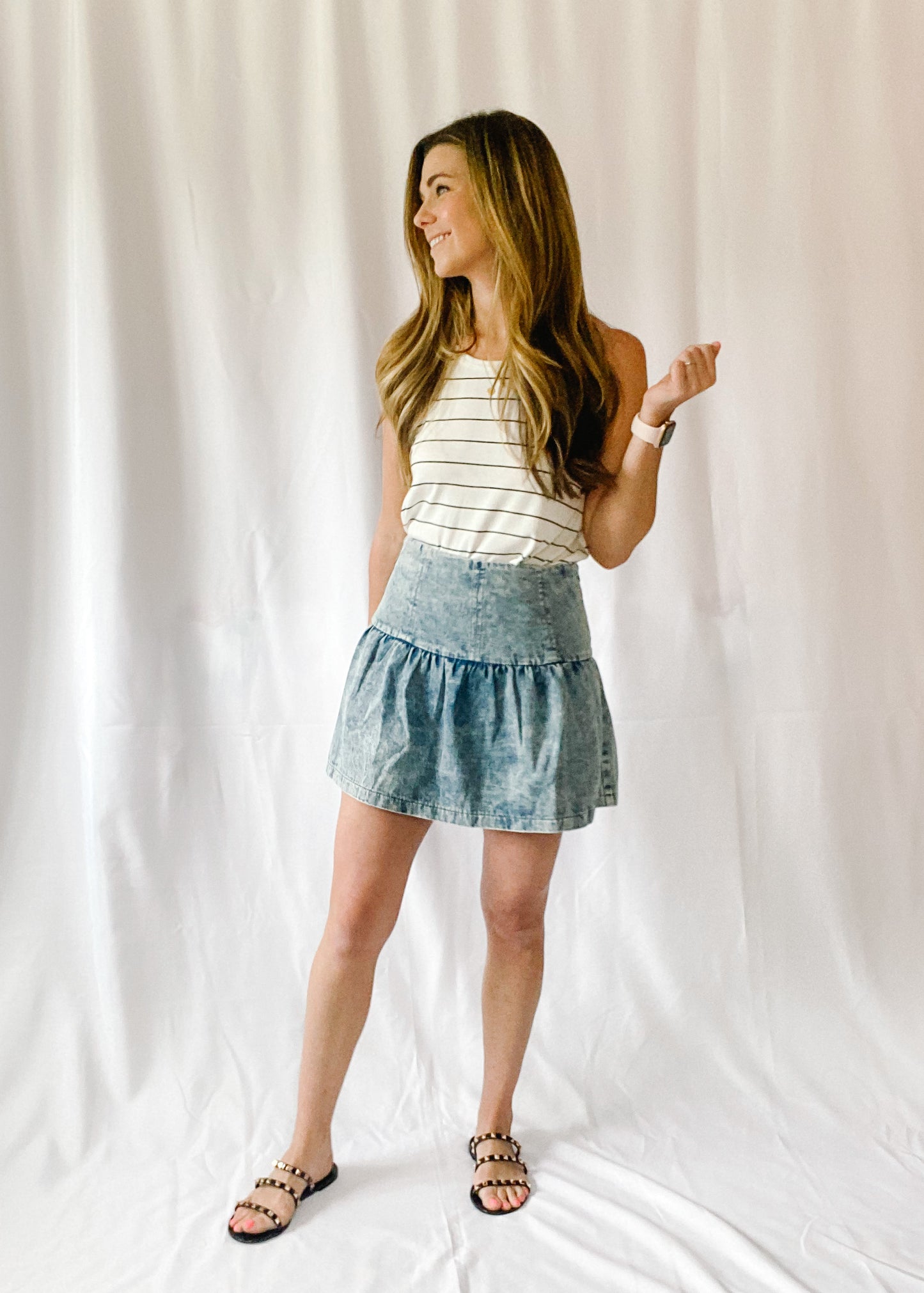 Eternal Flame Washed Denim Skirt