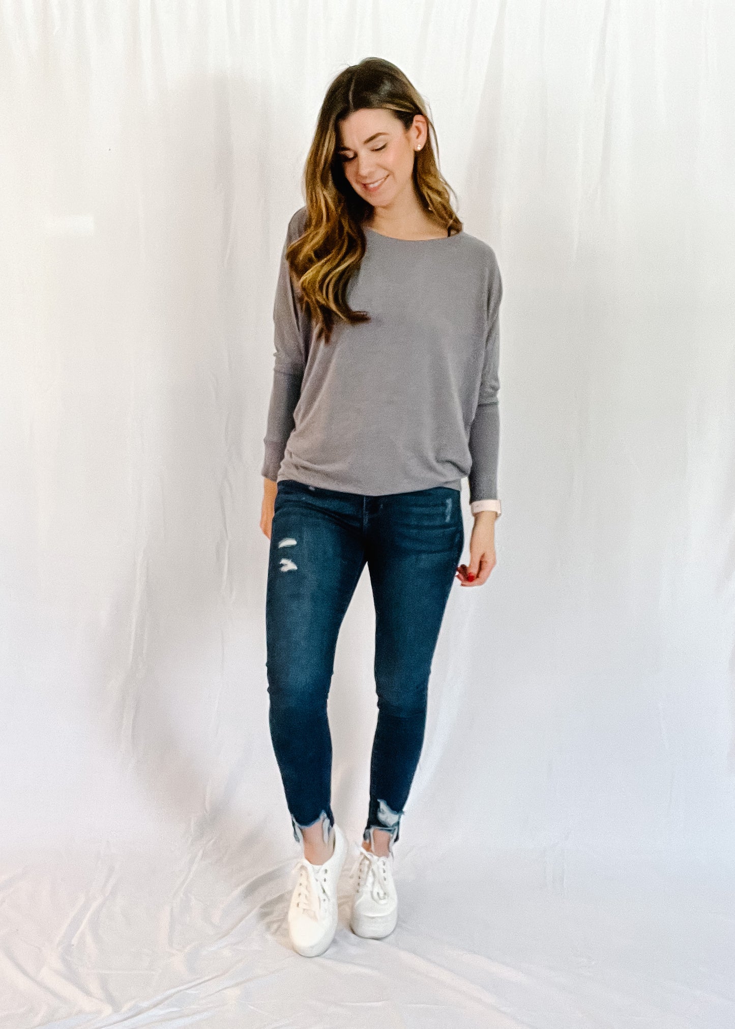 In a Cinch Dolman Sleeve Knit Top