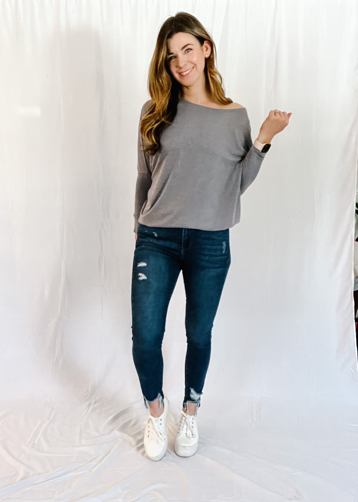 In a Cinch Dolman Sleeve Knit Top