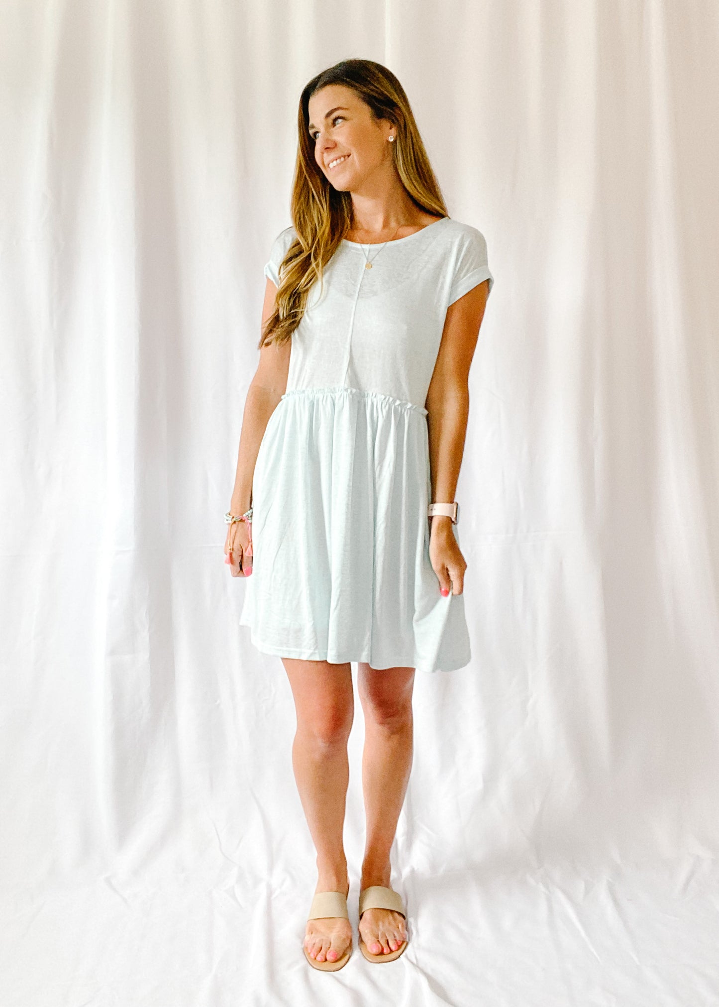 Paradise Found Blue Babydoll Dress