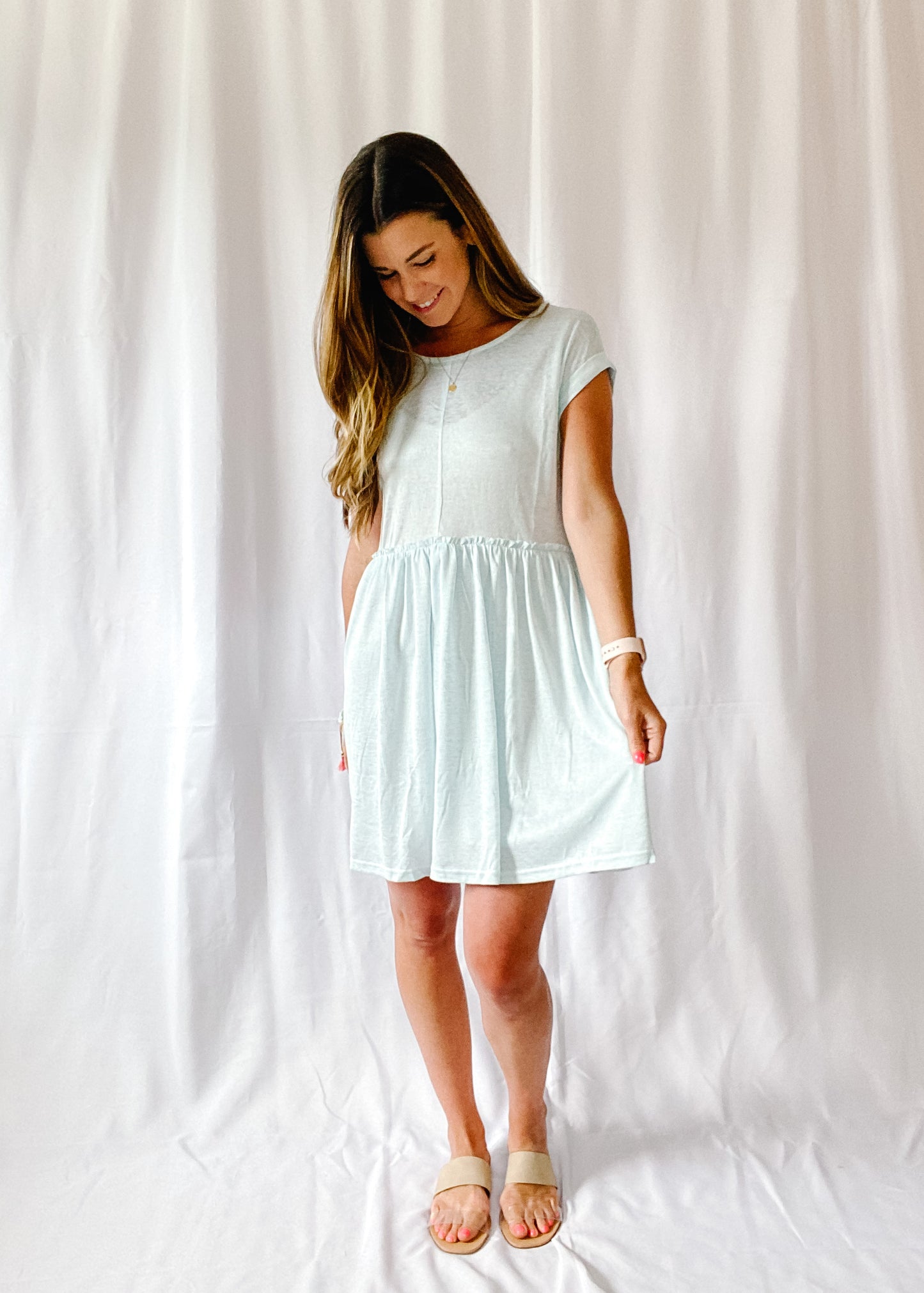 Paradise Found Blue Babydoll Dress