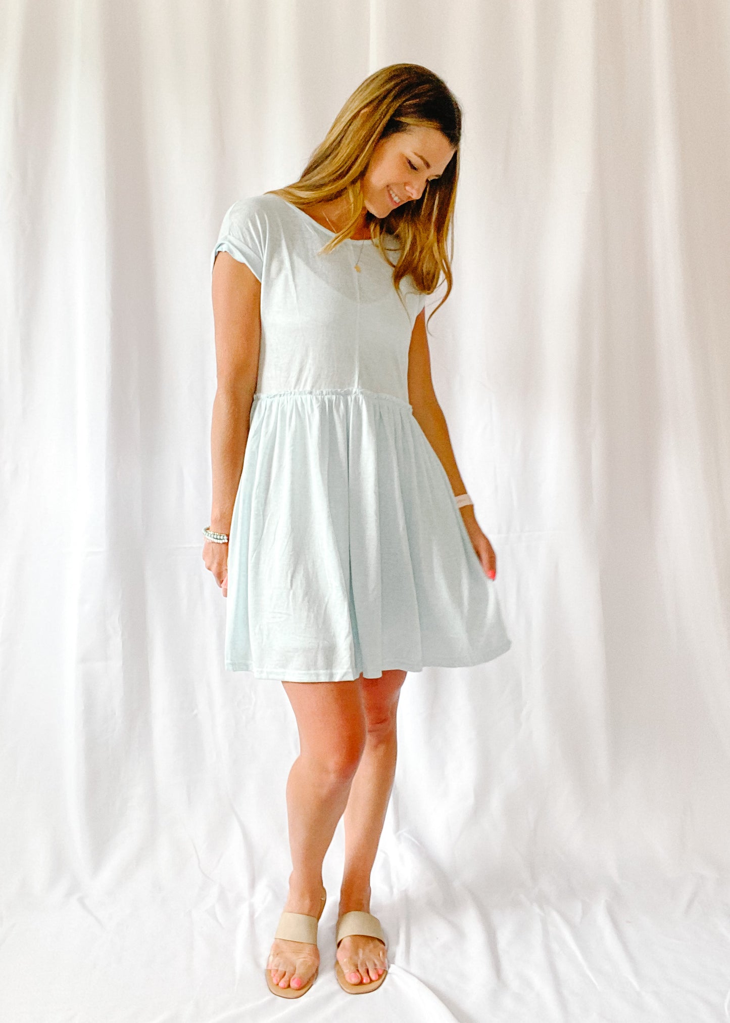 Paradise Found Blue Babydoll Dress