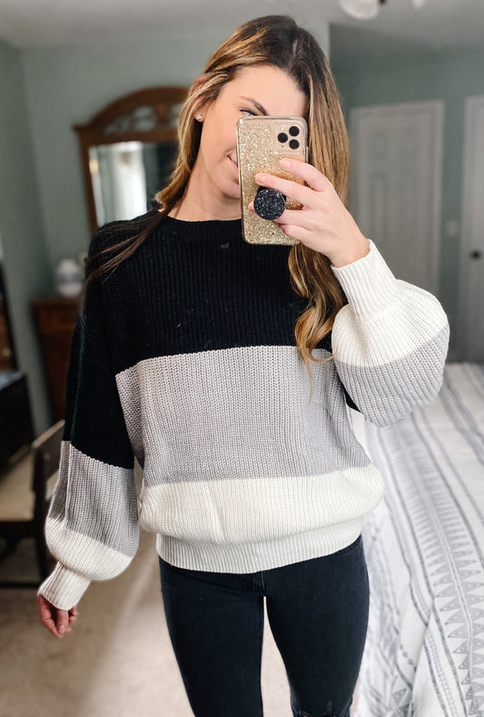 Gray Area Colorblock Sweater